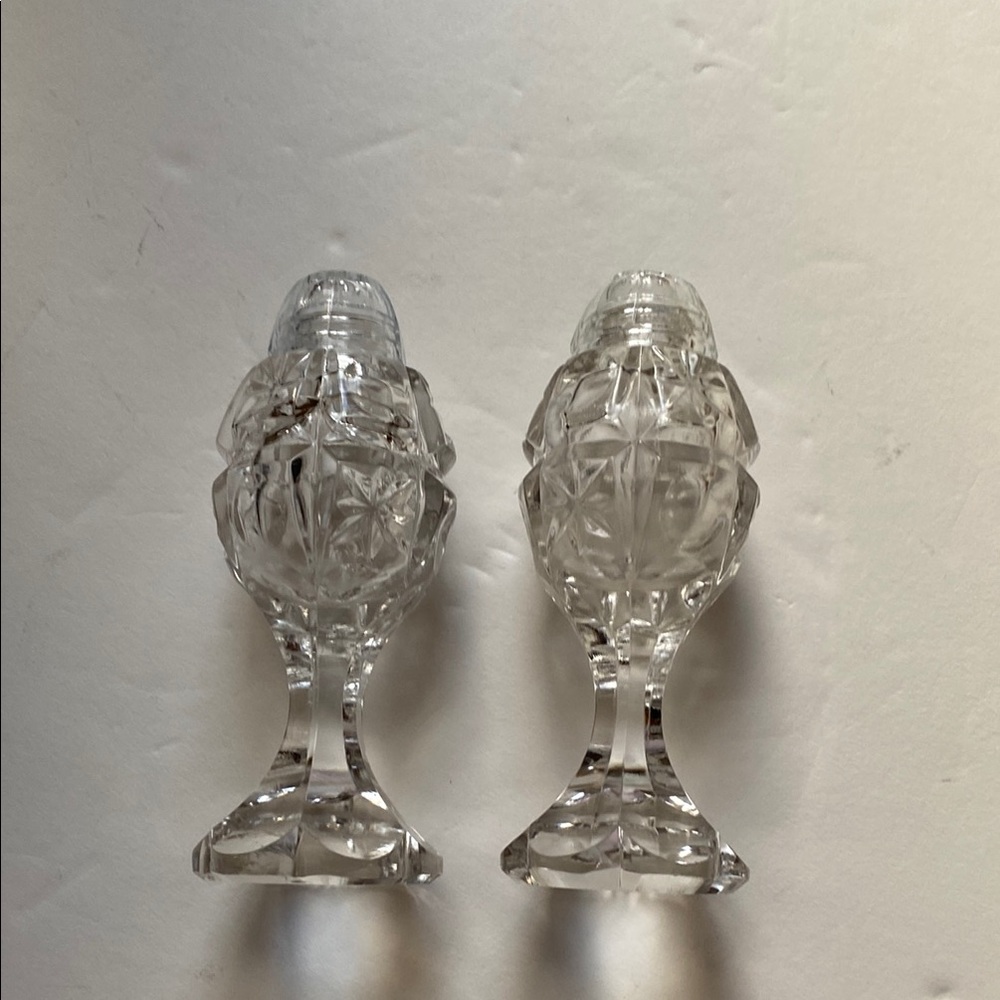 Elegant Crystal Salt and Pepper Shakers